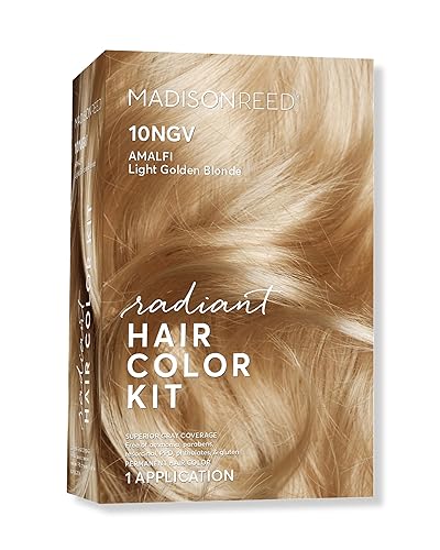 Madison Reed Radiant Hair Color Kit | 10NGV Light Golden Blonde (Amalfi Blonde) for 100% Gray Hair Coverage | Dimensional Salon-Quality Permanent Hair Beauty & Personal Care Madison Reed