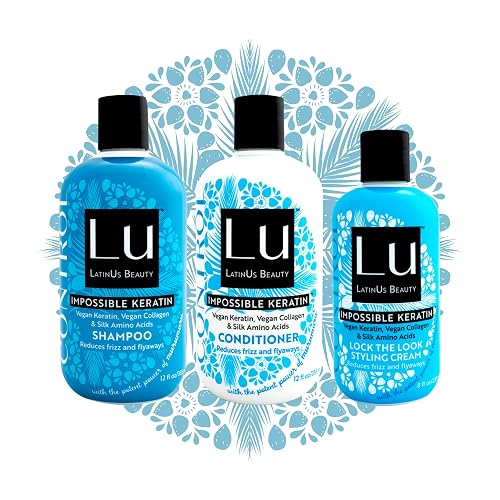 Lu by LatinUs Beauty Control Collection | Anti Frizz Shampoo, Conditioner & Styling Cream with Impossible Keratin™, Murumuru Butter, Cruelty Free Beauty & Personal Care LATINUS