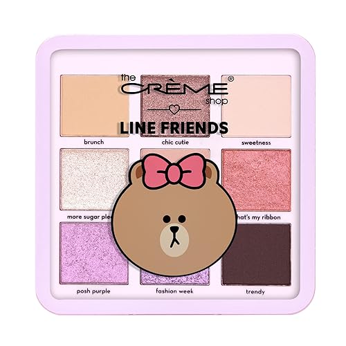 The Crème Shop | LINE FRIENDS - CHOCO’S SWEET & LOVELY Eyeshadow Palette | 9 Rosy Multi-Finish Shades Beauty & Personal Care The Crème Shop