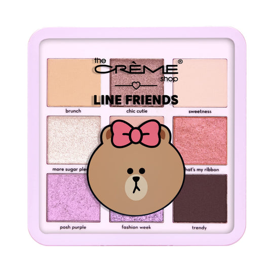 The Crème Shop | LINE FRIENDS - CHOCO’S SWEET & LOVELY Eyeshadow Palette | 9 Rosy Multi-Finish Shades Beauty & Personal Care The Crème Shop