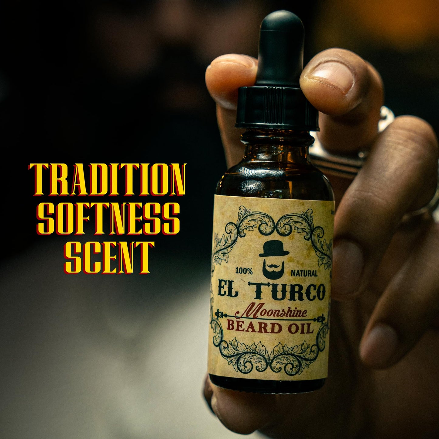 EL TURCO Moonshine Beard Oil for Men, Organic Cedarwood & Vanilla, Softens & Hydrates Dry Facial Hair, Barbershop-Inspired Daily Grooming for Short Beauty and Personal Care EL TURCO