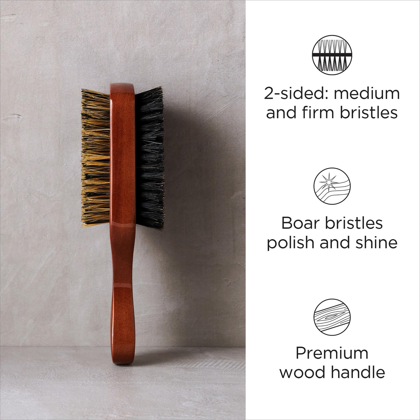 Diane Premium 100% Boar Bristle 2-Sided Club Brush for Men and Barbers - Medium and Firm Bristles for Thick Coarse Hair Beauty & Personal Care Diane