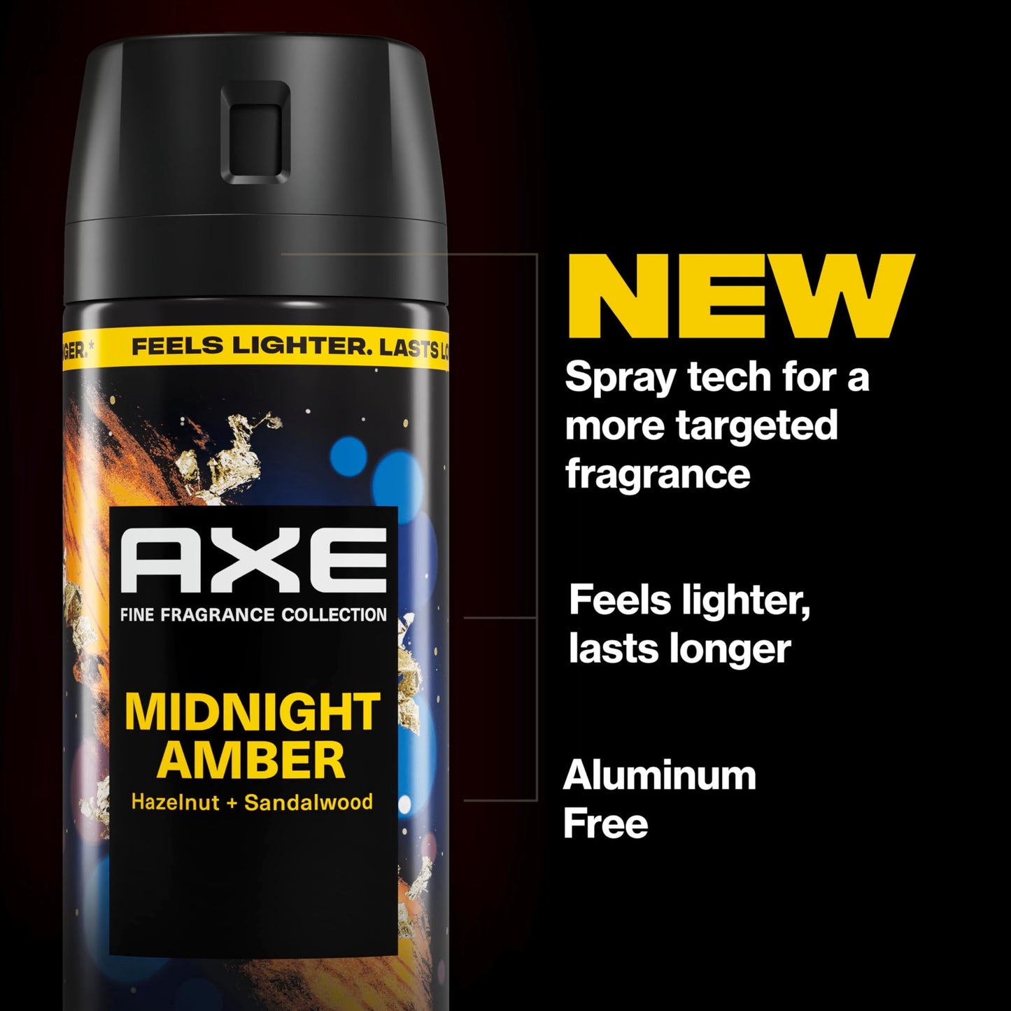 AXE Fine Fragrance Collection Body Spray Midnight Amber 72 Hour Freshness Aluminum Free 2.9 oz Beauty and Personal Care AXE