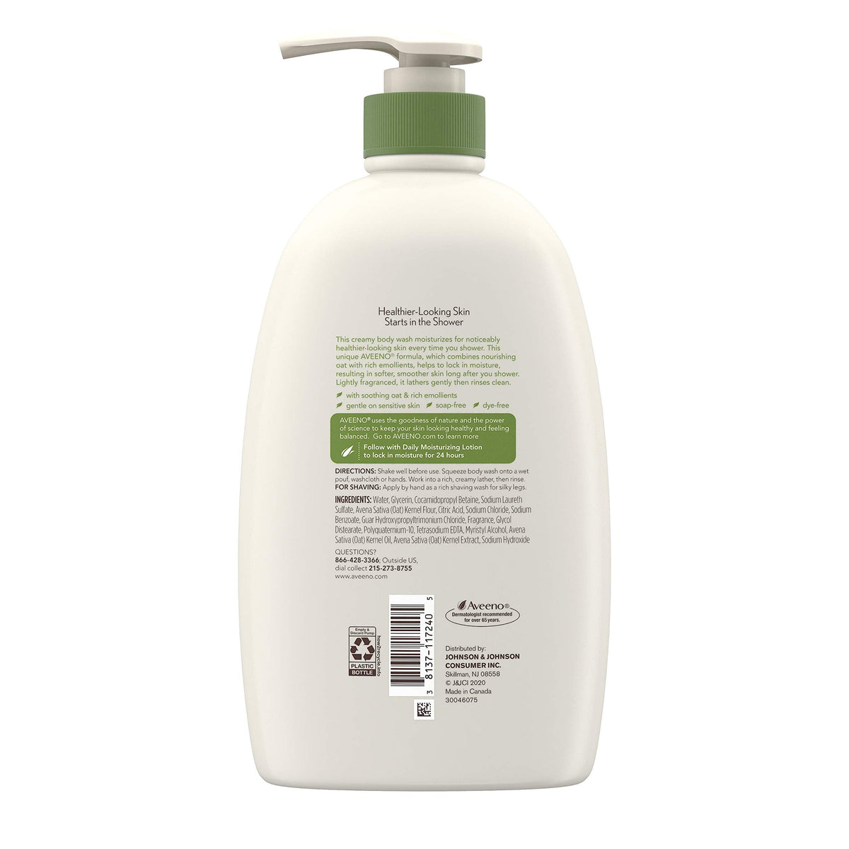 Aveeno Daily Moisturizing Body Wash with Soothing Oat, Creamy Shower Gel, Soap-Free and Dye-Free, Light Fragrance, 33 fl. oz Beauty & Personal Care Aveeno