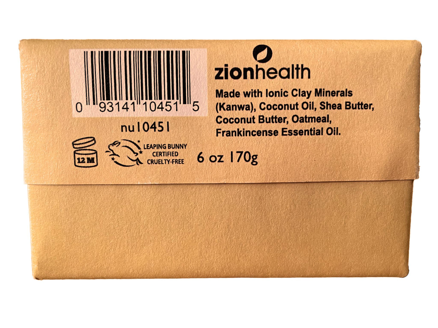 Zion Health Clay Soap Frankincense 6 oz Bar Soap Beauty & Personal Care Zion Health
