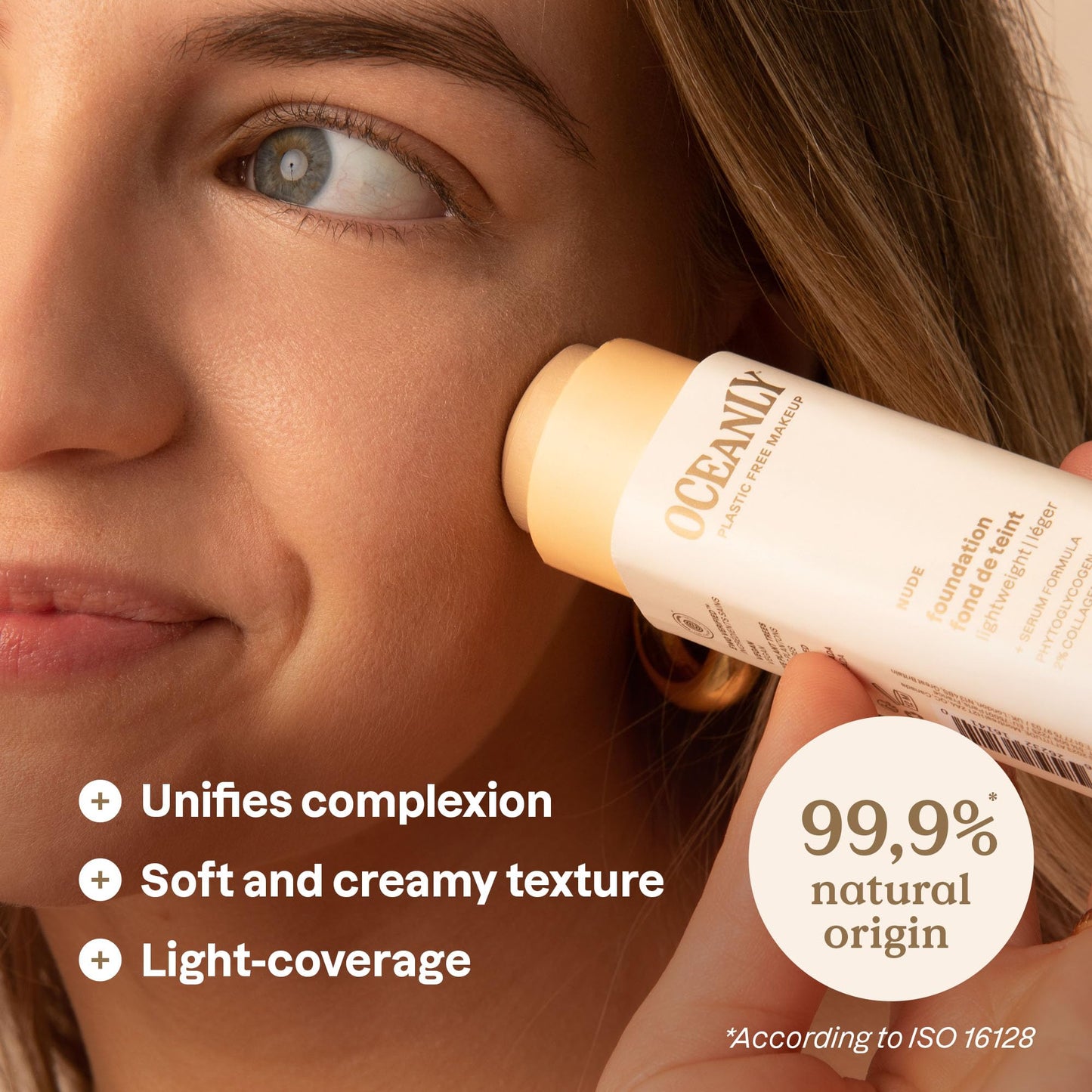 ATTITUDE Oceanly Plastic-Free Light Coverage Foundation Stick, Titanium Dioxide-Free,EWG Verified, Vegan & Cruelty-free Makeup, Nude, 16141, 0.42 Beauty & Personal Care ATTITUDE