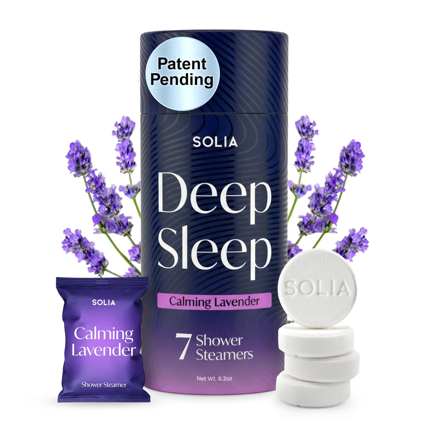 Solia Natural Lavender Shower Steamers - Patent-Pending - Real Essential Oil Lavender Tablets, Spa Steamers Aromatherapy, 7-Pack Beauty and Personal Care Solia