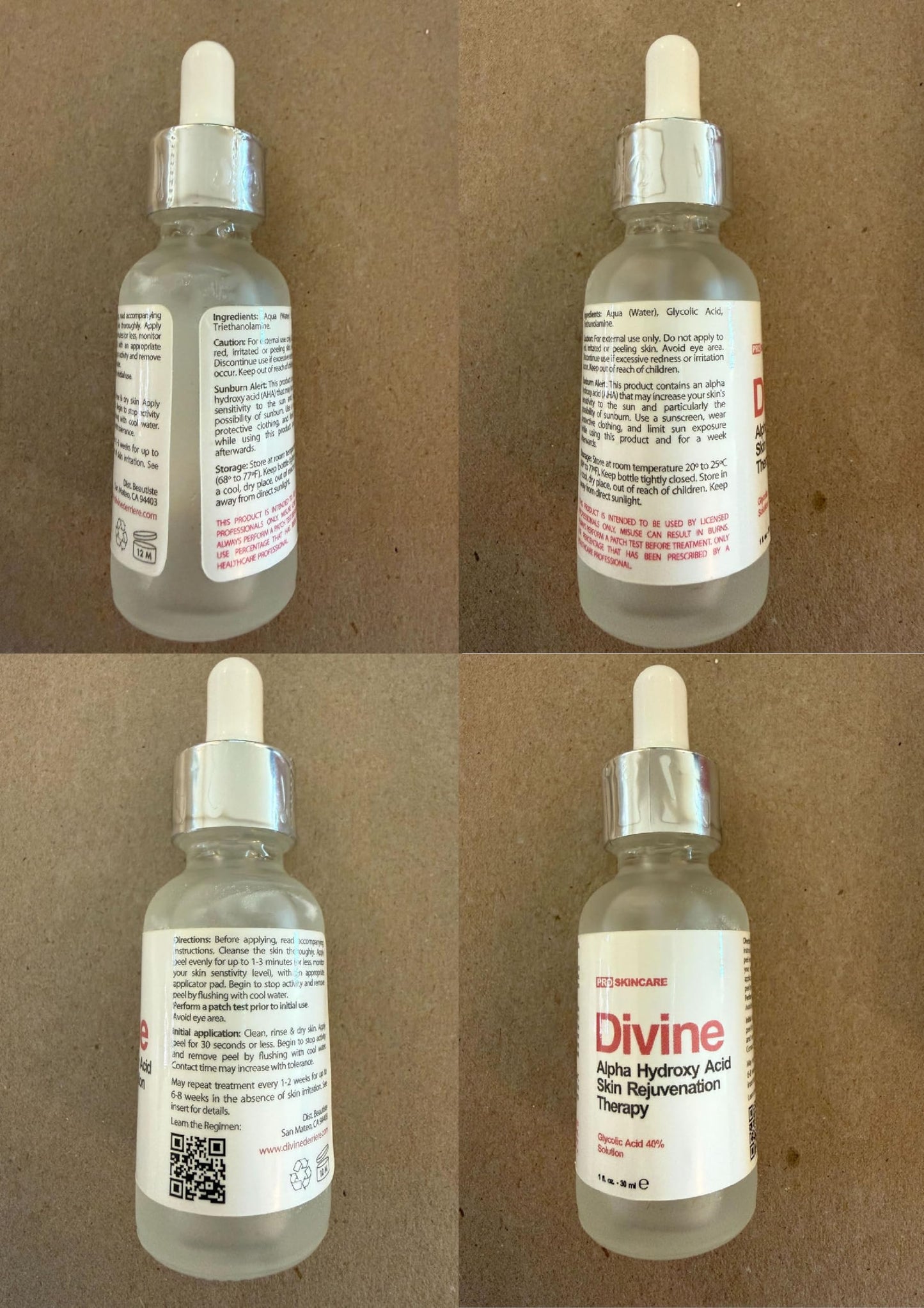 Glycolic Acid Peel 40% Professional Chemical Peel for Face for Acne Scars, Collagen Boost, Wrinkles, Fine Lines - Alpha Hydroxy Acid Liquid Exfoliant Beauty & Personal Care Divine Derriere