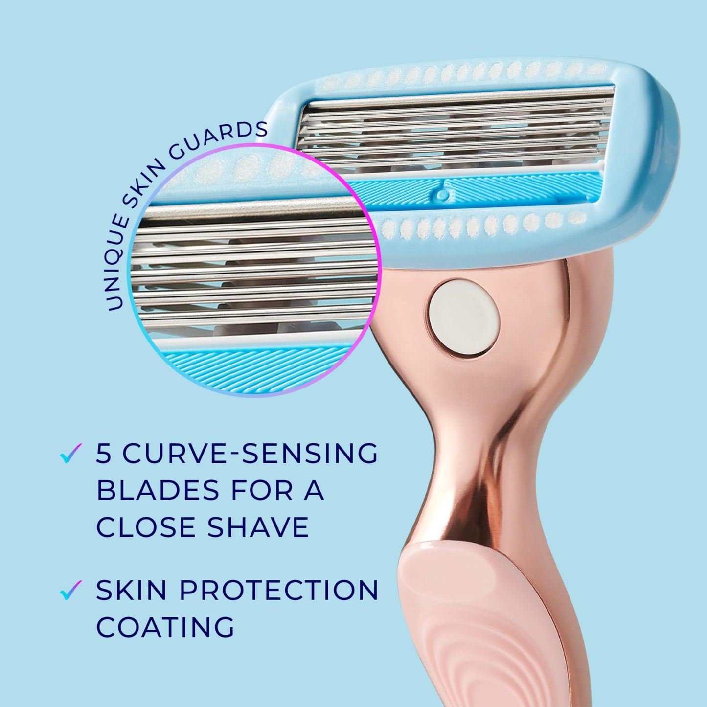 Schick Hydro Silk Rose Gold Metal Razor for Women - Womens Razors, 5-Blade Razors for Women, Includes 1 Womens Razor Handle & 2 Refills Beauty and Personal Care Schick Hydro Silk