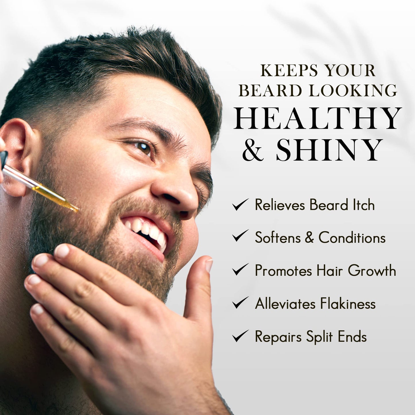 USDA Organic Beard Oil For Men, 3-in-1 Premium Grooming Oil with Argan Oil, Jojoba Oil, and More, For Beard Growth and Beard Wash - Ode To The Beard Beauty & Personal Care Vegan Mia