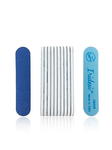 Iridesi Professional Mini Blue Finger Nail Files 120/240 Washable Emery Boards 3-1/2 Inches Long 12 Fingernail Files Per Pack Beauty & Personal Care Iridesi