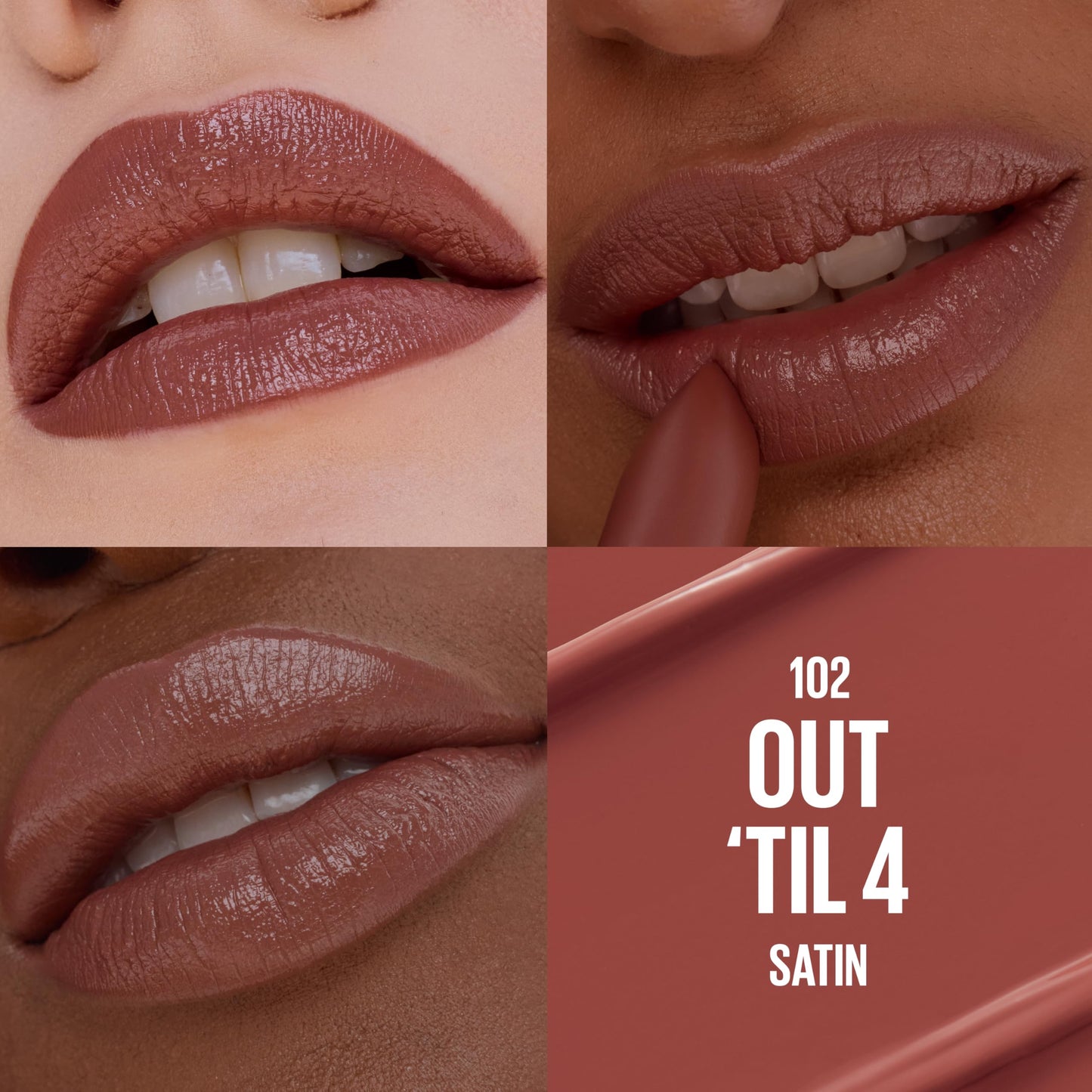 MAYBELLINE Serum Lipstick, Hydrating Lip Makeup with 8HRs of Lip Plumping Moisture with Hyaluronic Acid + Oil Blend, Out Til 4 (Midtone Cool Brown Beauty & Personal Care MAYBELLINE