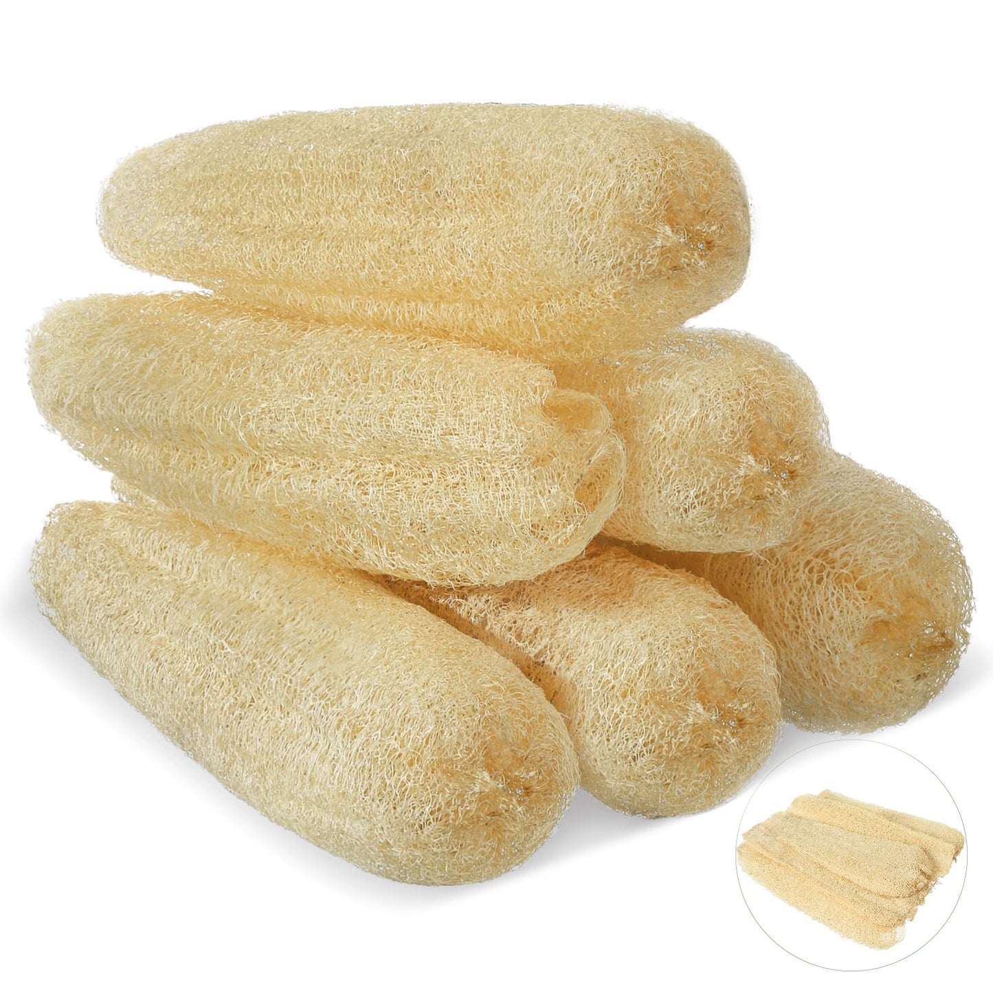 ZhouBoat 11.8 inches Natural Loofah Sponges Pack of 6, for Kitchen Dishes Body Scrubber Beauty and Personal Care ZhouBoat