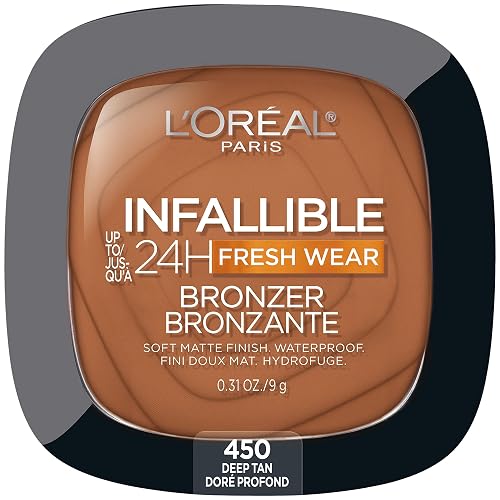 L'Oreal Paris Infallible Up to 24H Fresh Wear Soft Matte Longwear Bronzer. Waterproof, heatproof, Transfer, humidity and sweatproof, Deep Tan, 0.31 oz Beauty & Personal Care L'Oreal Paris