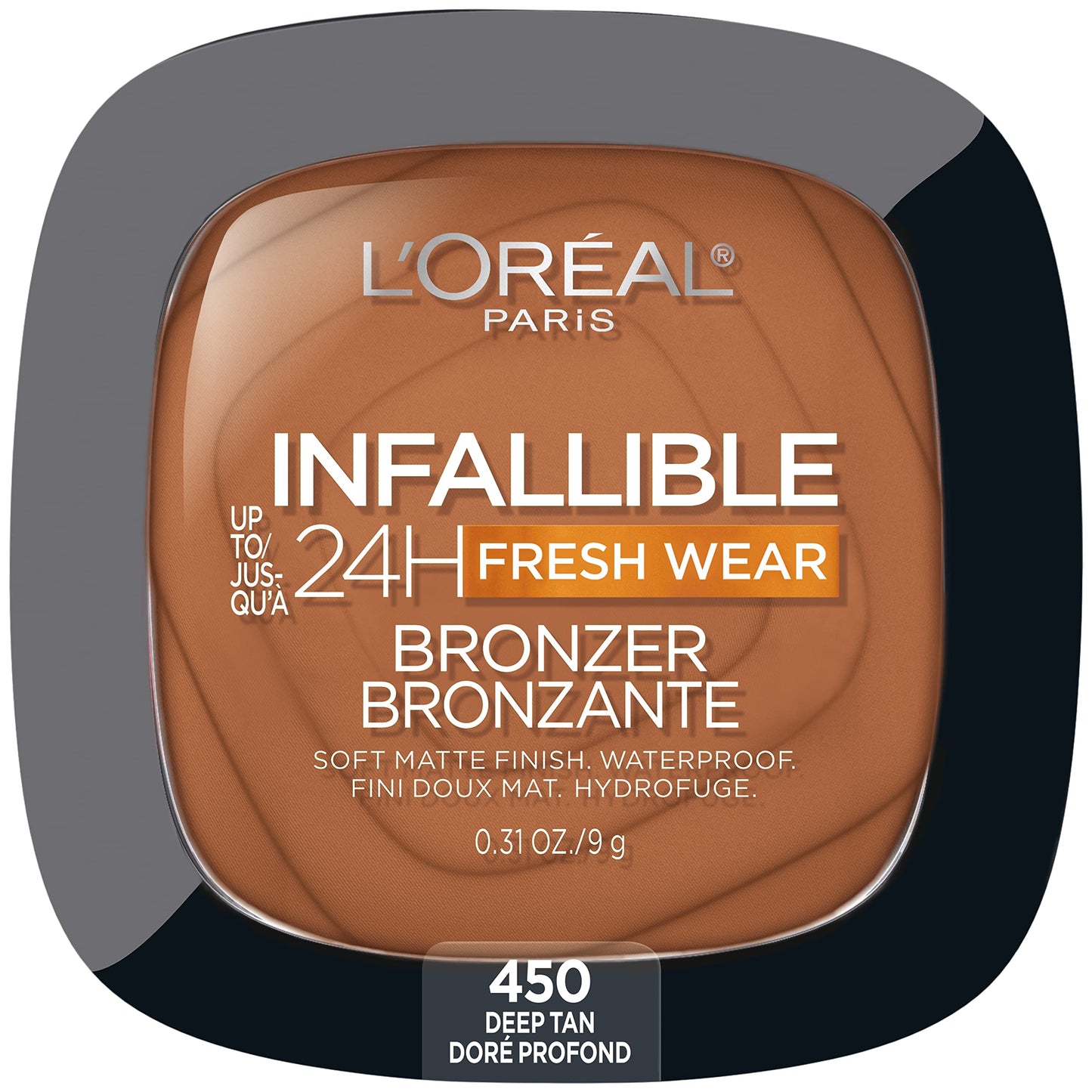 L'Oreal Paris Infallible Up to 24H Fresh Wear Soft Matte Longwear Bronzer. Waterproof, heatproof, Transfer, humidity and sweatproof, Deep Tan, 0.31 oz Beauty & Personal Care L'Oreal Paris