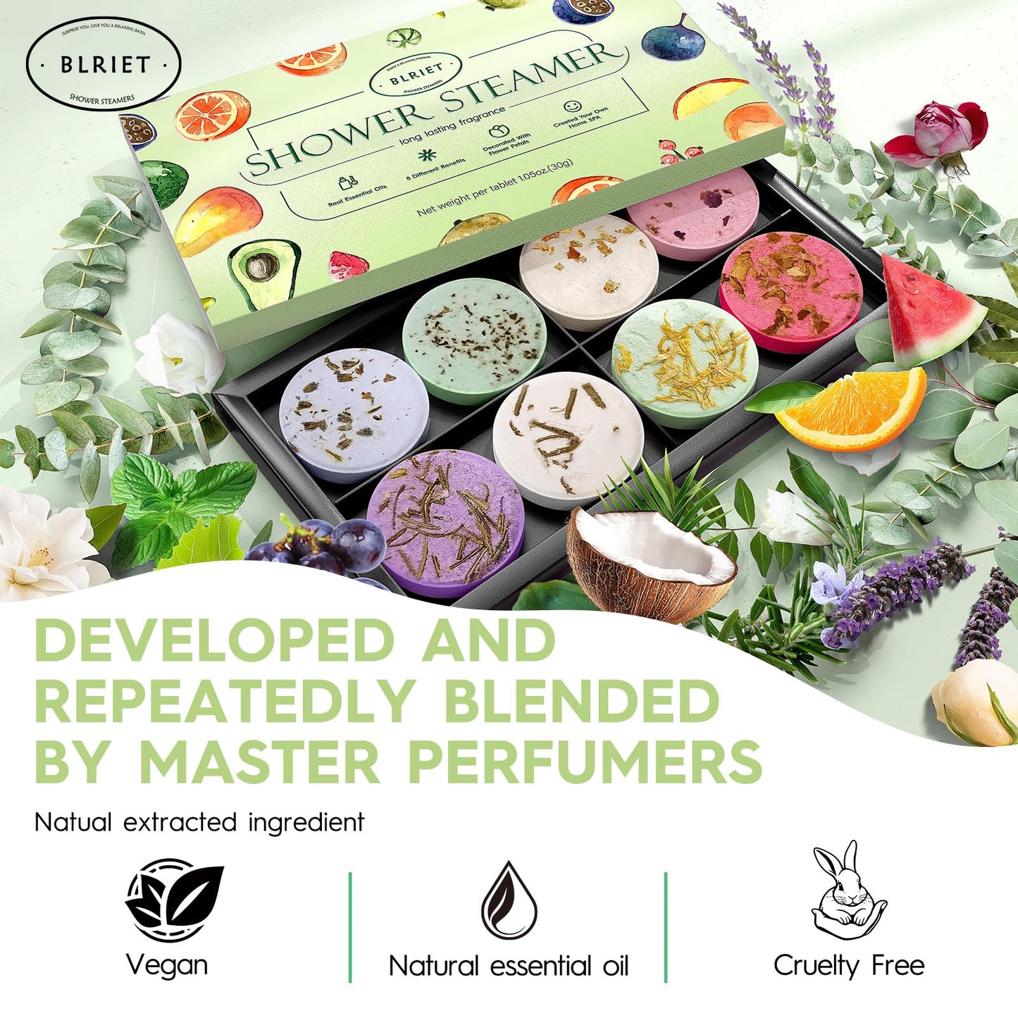 Shower Steamers Aromatherapy Mothers Day Gifts 8 Pack Shower Bombs Fruit Scents with Essential Oils, Birthday Gifts for Girlfriend, Her, Men, Mom Beauty and Personal Care BLRIET