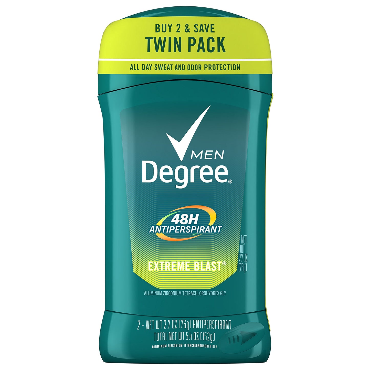 Degree Men Original Antiperspirant Deodorant 48-Hour Odor Protection Extreme Blast Mens Deodorant Stick 2.7 oz, 2 Count Beauty and Personal Care Degree