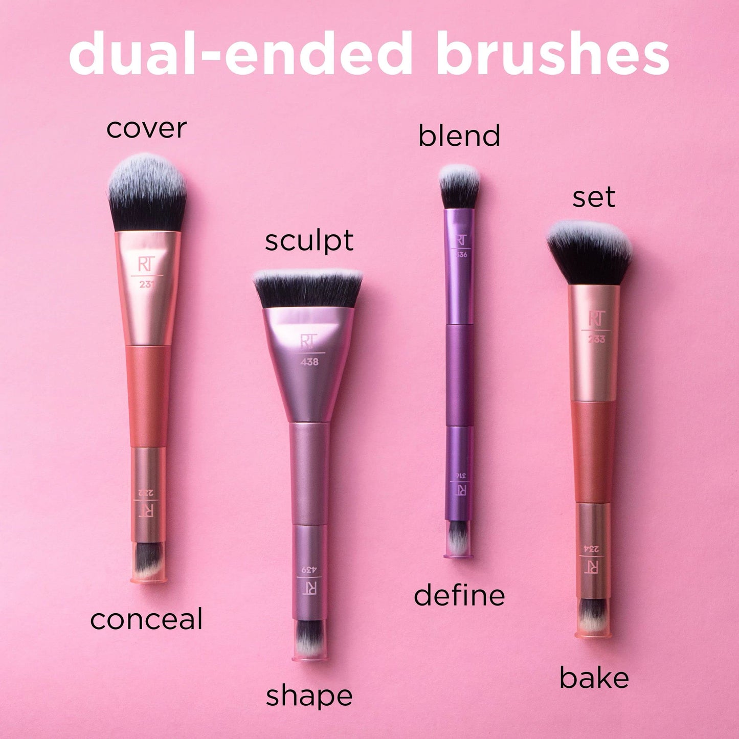 Real Techniques Cover & Conceal Dual Ended 2-in-1 Makeup Brush, For Flawless Foundation Coverage, Smooths and Conceals, Covers Blemishes Beauty & Personal Care Real Techniques