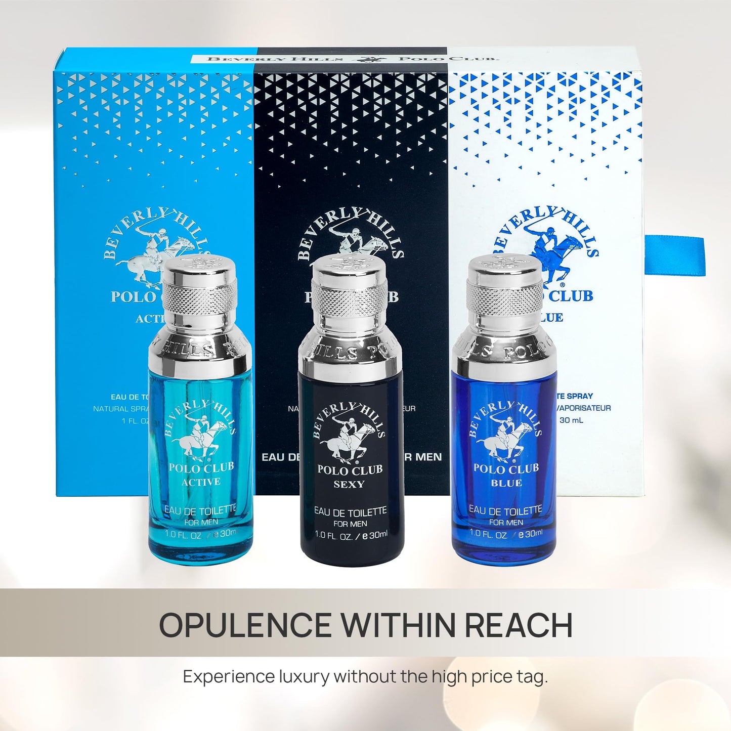 Beverly Hills Polo Club MENS 3PC SLIDER - BLUE VARIANT - CONTAINS BLUE/SEXY/ACTIVE 1OZ EDTs Beauty & Personal Care Beverly Hills Polo Club