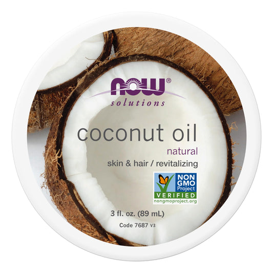 NOW Solutions, Coconut Oil, Naturally Revitalizing For Skin and Hair, Conditioning Moisturizer, Convenient Travel Size, 3-Ounce Beauty & Personal Care NOW Foods