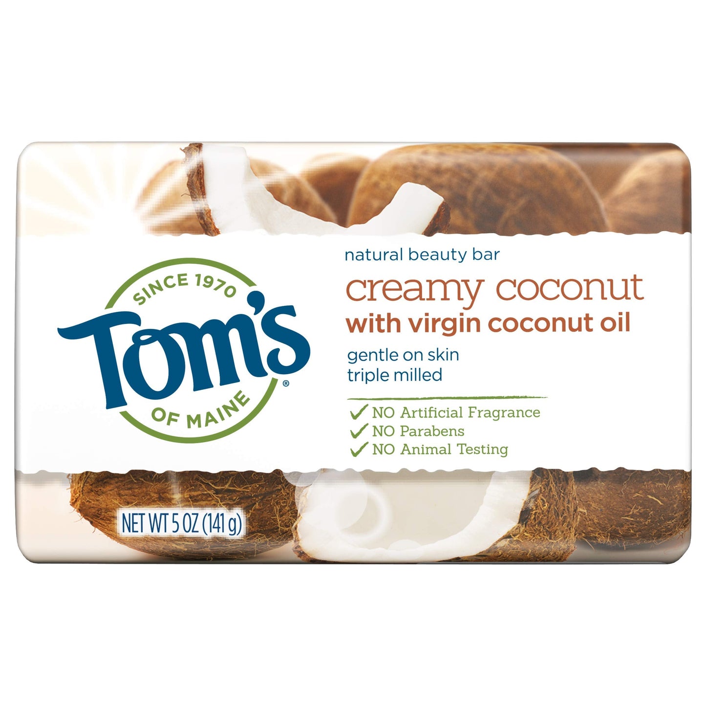 Tom's of Maine Natural Beauty Bar, Bar Soap, Natural Soap, Creamy Coconut with Virgin Coconut Oil, 5 Ounce Beauty & Personal Care Tom's of Maine