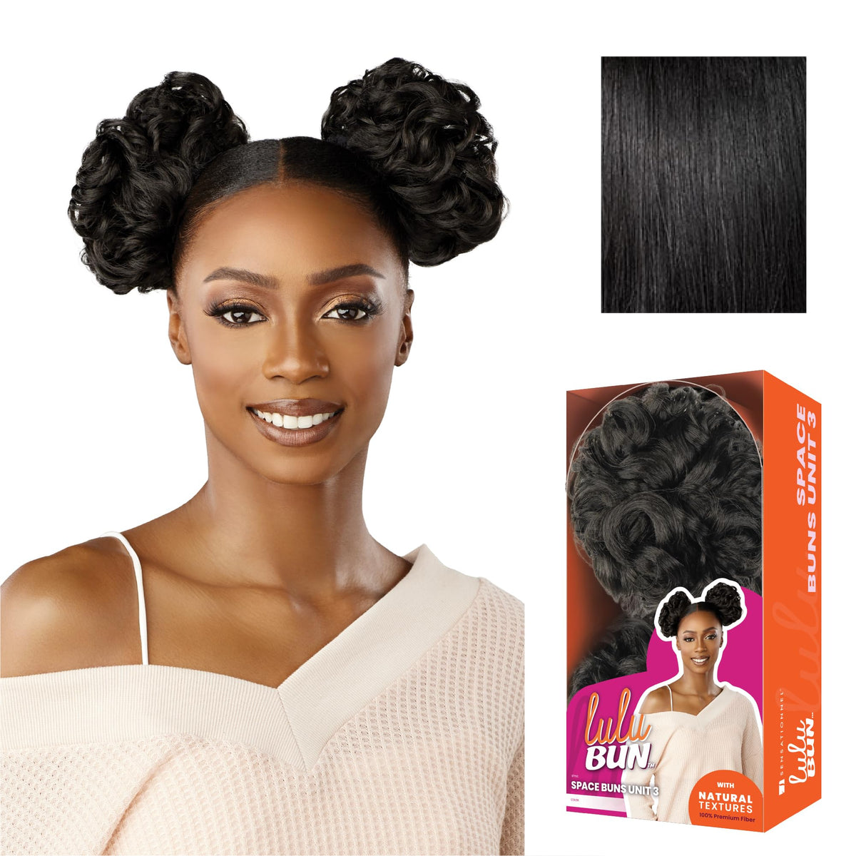 Sensationnel Lulu Bun Hairextensions-Space Buns Unit 3,1 JETBLACK