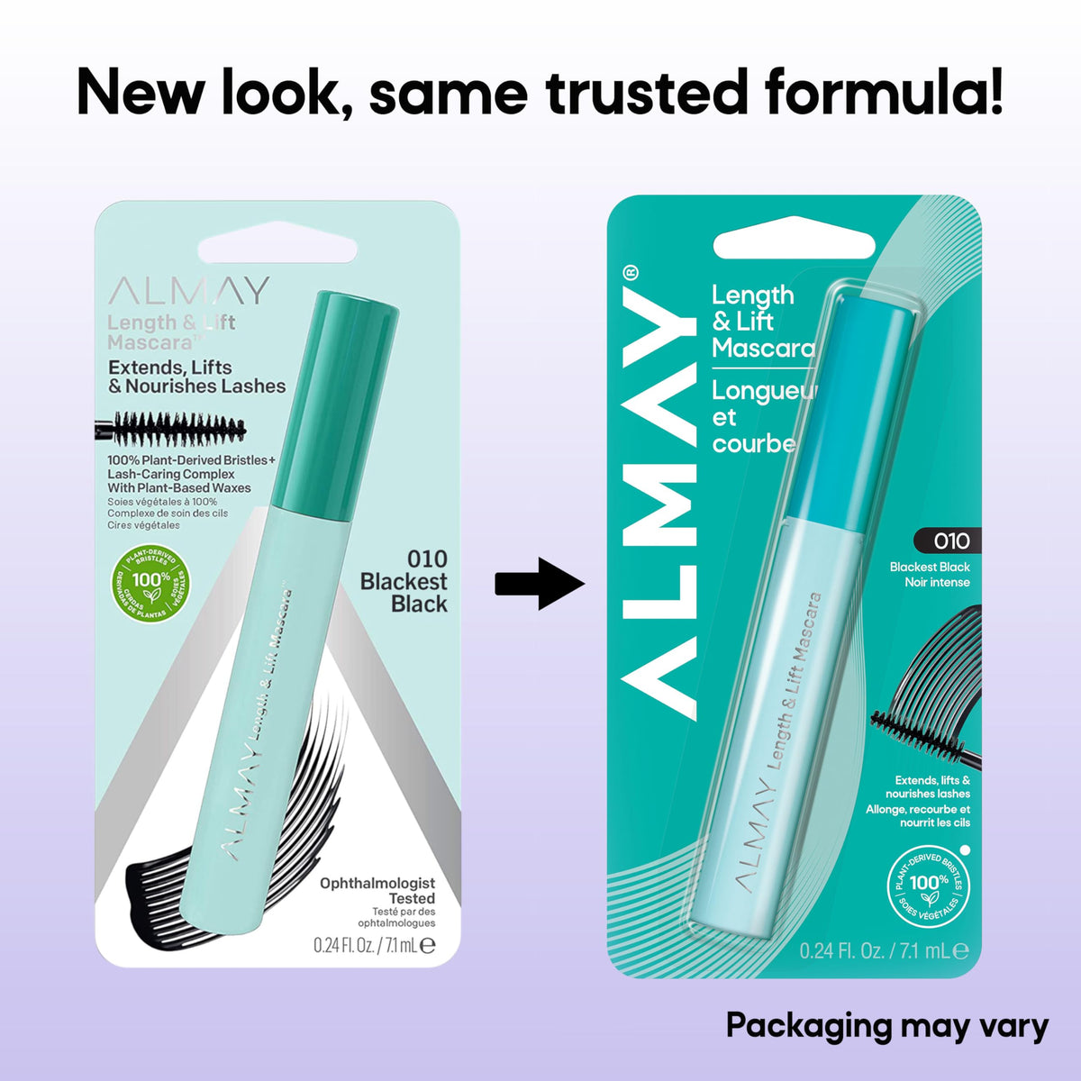 Almay Lengthening Mascara, Volume & Lift, Eye Makeup, Hypoallergenic and-Fragrance Free, 020 Black, 0.24 fl oz. Beauty & Personal Care Almay