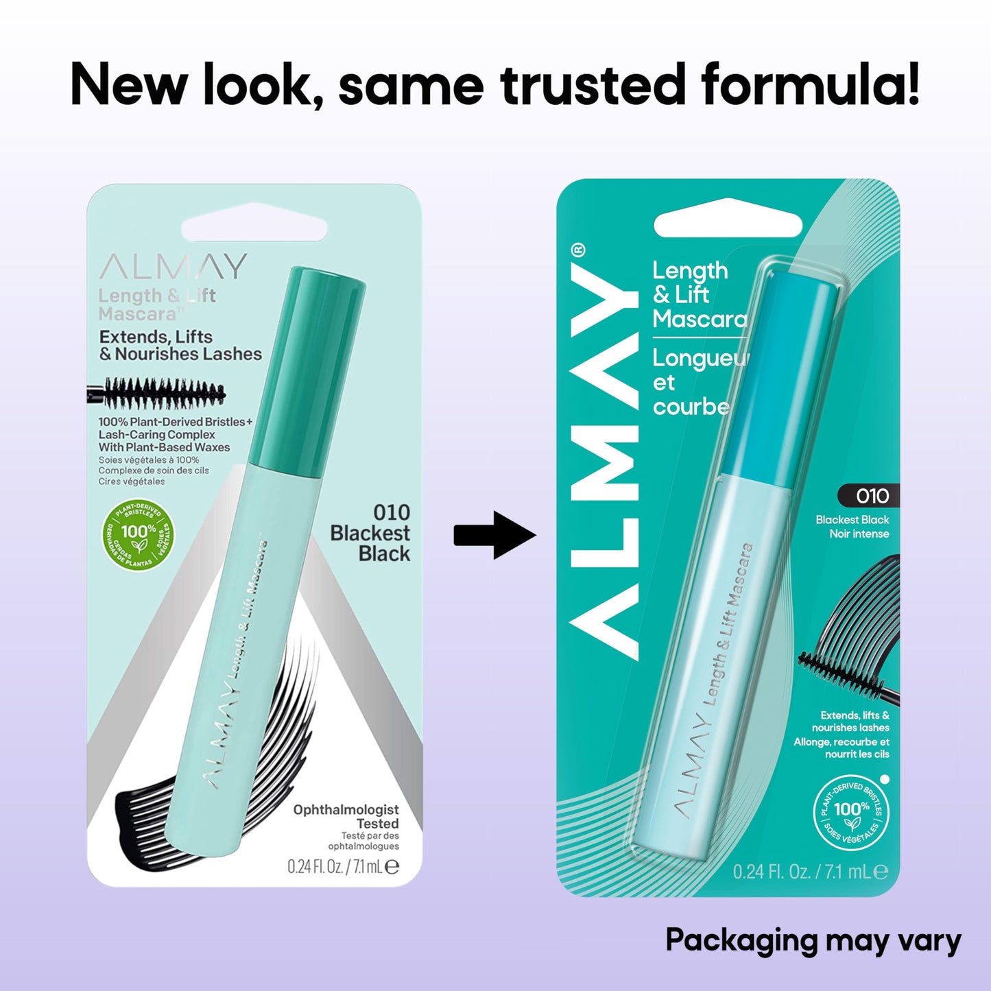 Almay Lengthening Mascara, Volume & Lift, Eye Makeup, Hypoallergenic and-Fragrance Free, 030 Black Brown, 0.24 fl oz. Beauty & Personal Care Almay