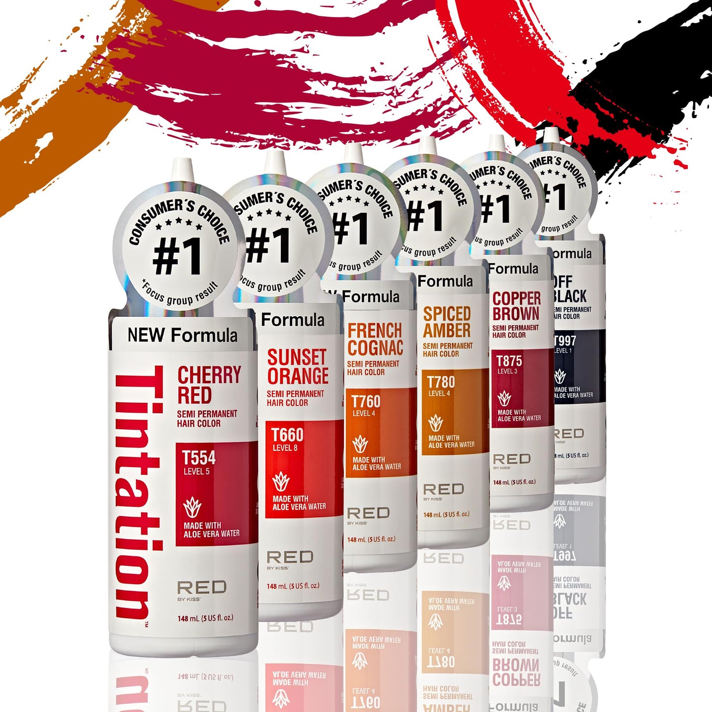 Red by Kiss Tintation Semi-Permanent Hair Color, Aloe Vera Water Based, Argan Oil, Olive Oil, Collagen & Keratin, Long-Lasting Color Dye (French Beauty & Personal Care Red by Kiss