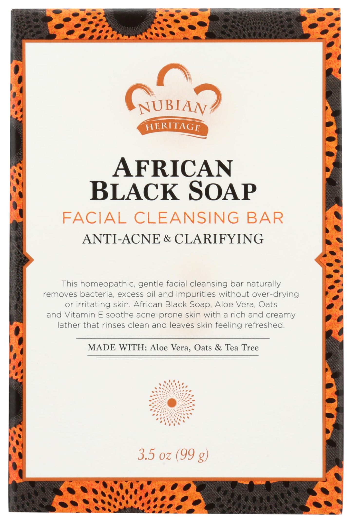 Nubian Heritage, Soap African Black Facial Bar, 3.5 Ounce Beauty & Personal Care Nubian Heritage