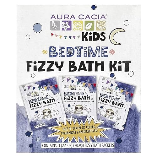 Aura Cacia Kids Bedtime Fizzy Bath Kit 3 x 2.5oz Packets - Fizzy, Foamy and Fun Bath Time! Beauty & Personal Care Aura Cacia