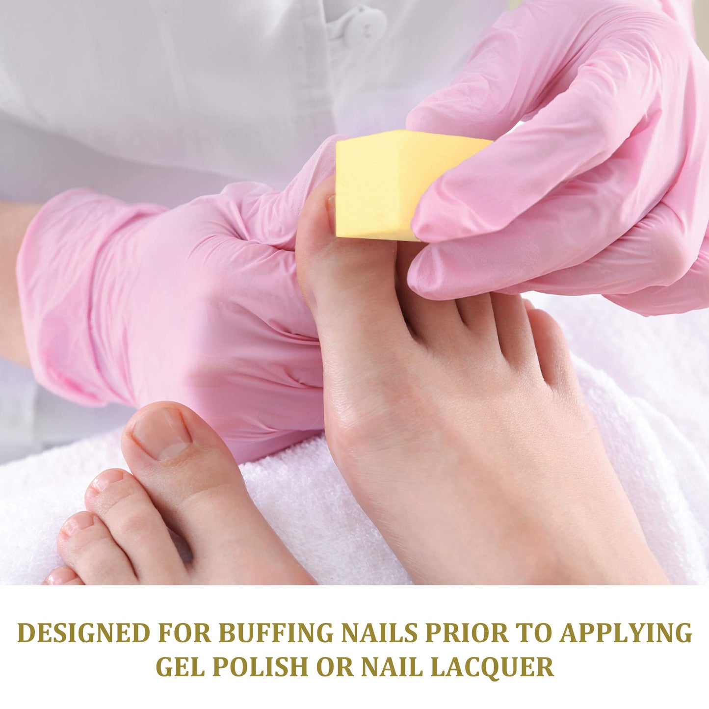 ForPro Professional Collection Yellow Pedicure Block, 220/220 Grit, Three-Sided Pedicure Nail Buffer, 3.75”L x 1”W x 1”H, Yellow, 15-Count Beauty & Personal Care ForPro Professional Collection