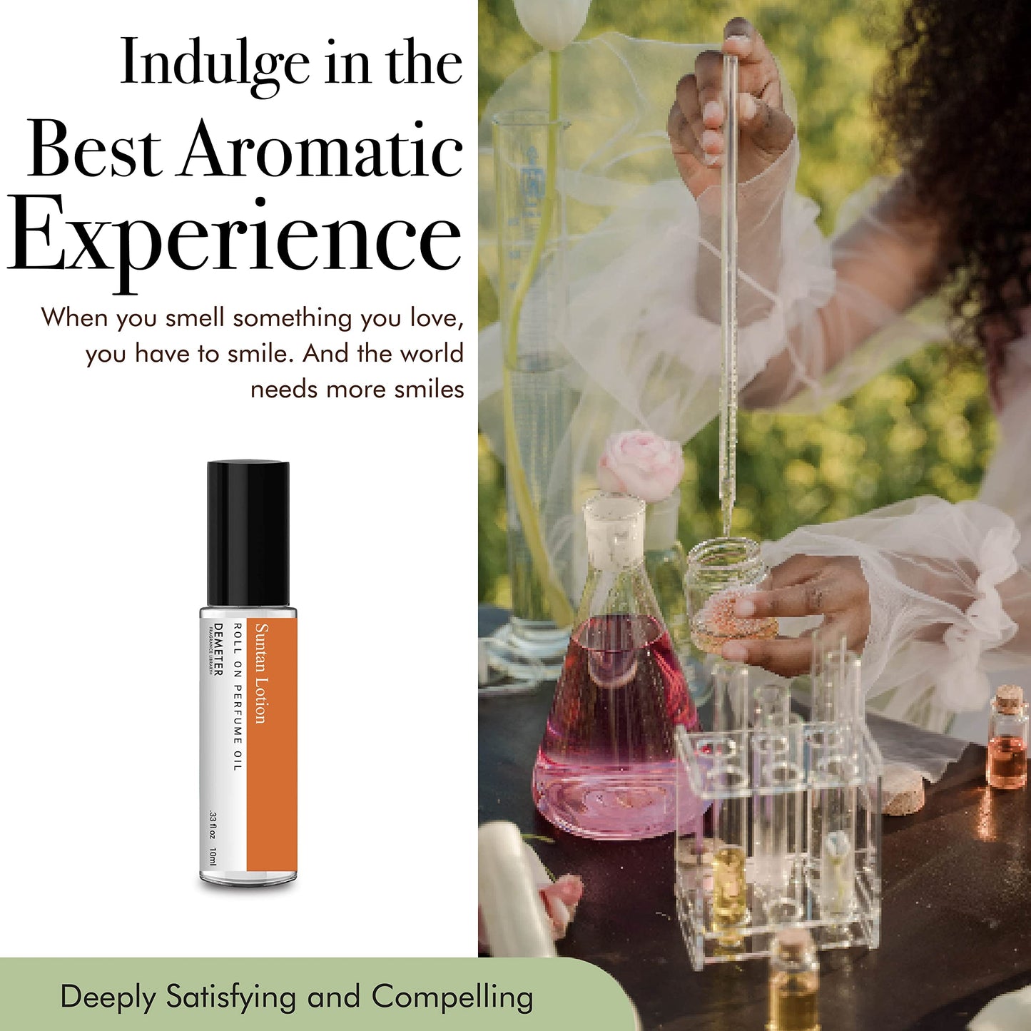 DEMETER Suntan Lotion Perfume Oil Roll on, .33 Oz, Long-Lasting Beauty & Personal Care DEMETER