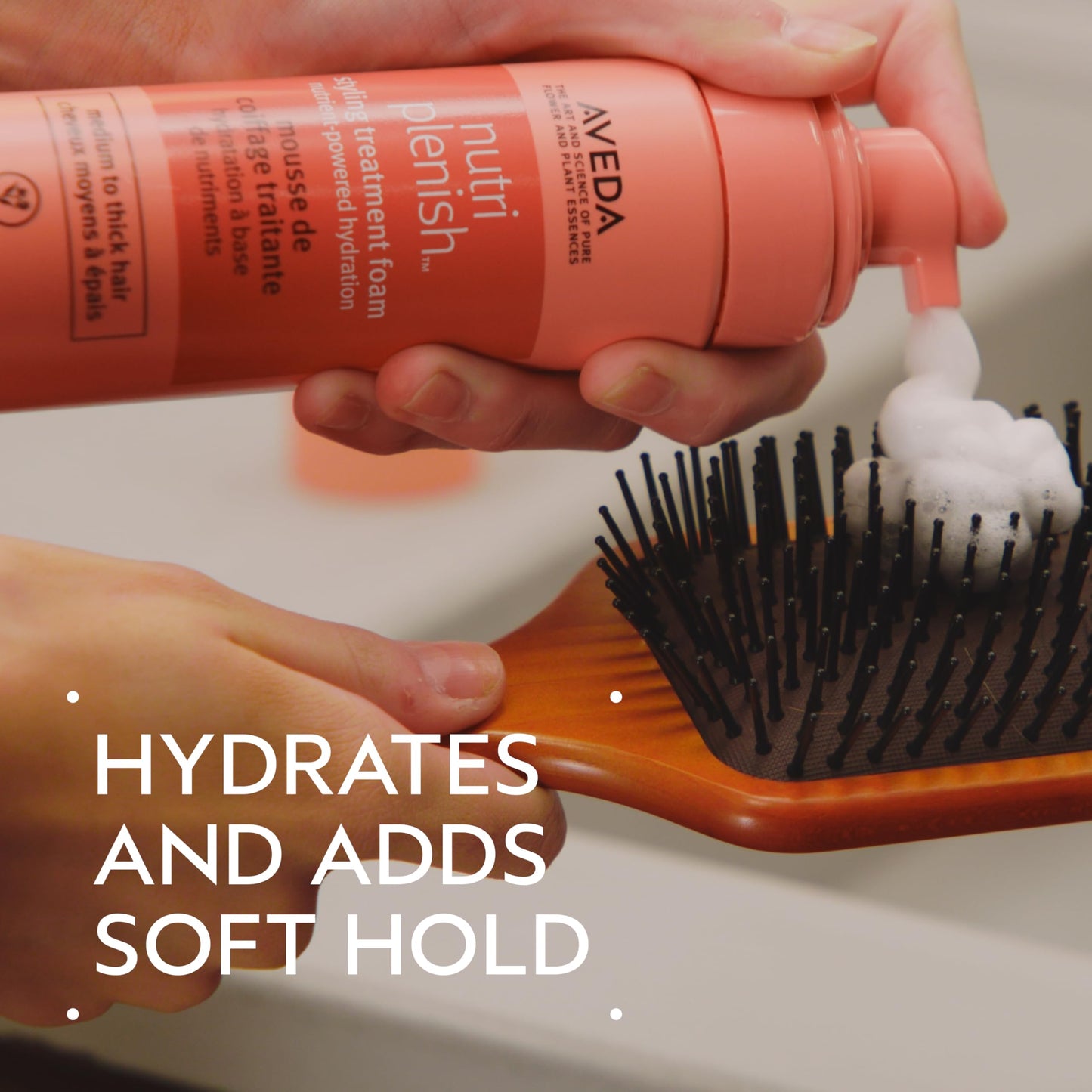 Aveda Nutriplenish Styling Treatment Foam | Soft Hold Styling Foam for Medium to Thick Hair | Hydrates and Nourishes | 94% Naturally Derived*, 6.7 Fl Beauty & Personal Care Aveda