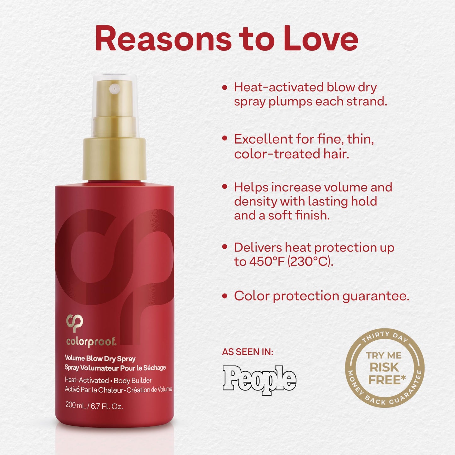 Colorproof Volume Blow Dry Spray Primer 6.7 Fl. Oz. Volumizing Heat Protection Spray for Hair, White Nectarine Scent Beauty & Personal Care ColorProof
