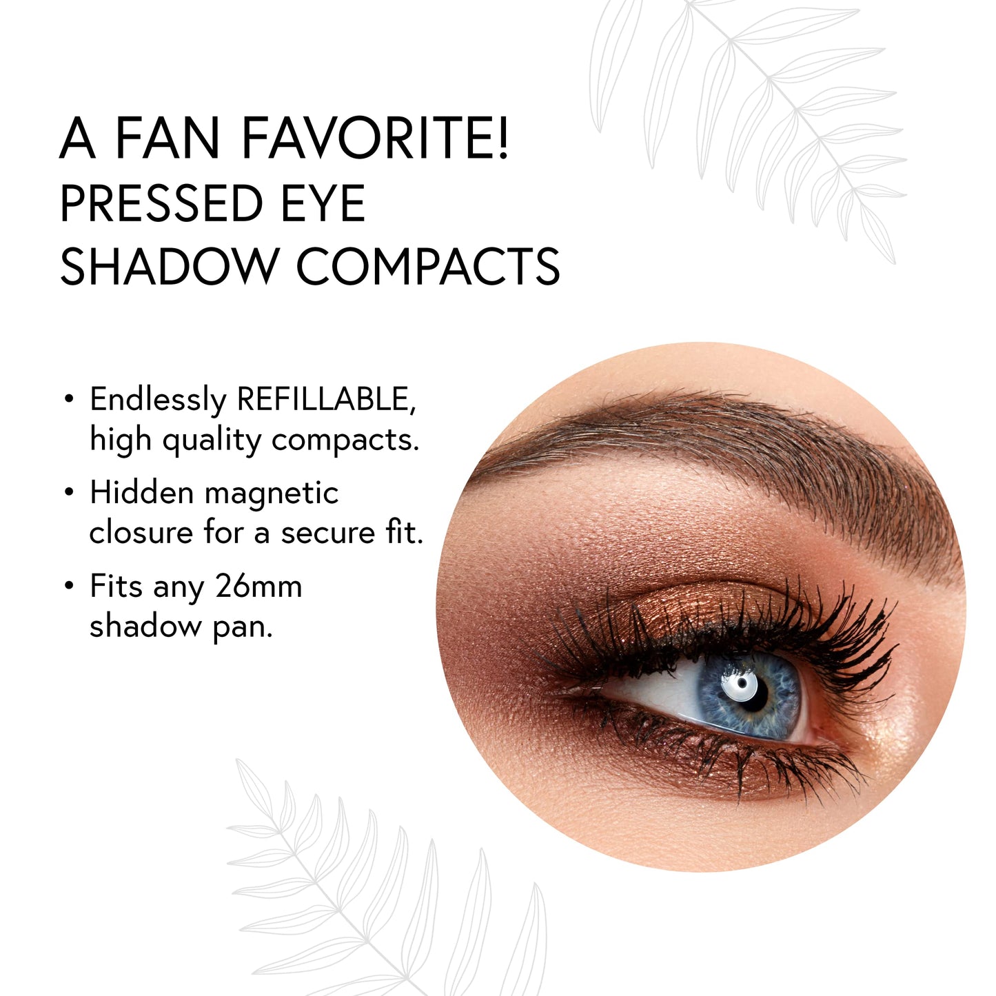 Honeybee Gardens Refillable Eye Shadow Compact, Single, Customizable Empty Cosmetic Case, 26mm Pan Compatible Beauty & Personal Care Honeybee Gardens