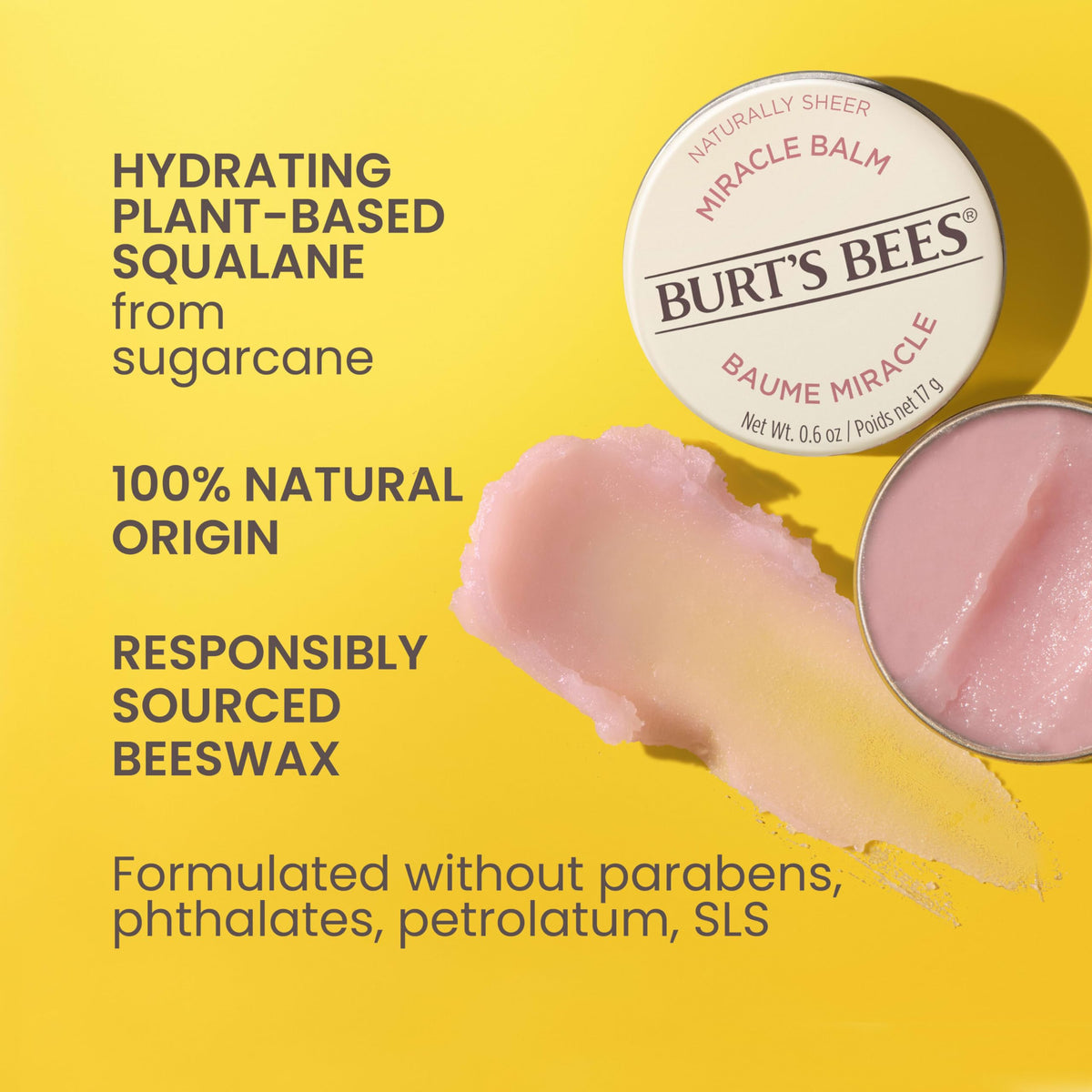 Burt’s Bees Miracle Balm, 100% Natural Origin, Naturally Sheer, 0.6 Ounces, Pack May Vary Beauty & Personal Care Burt's Bees