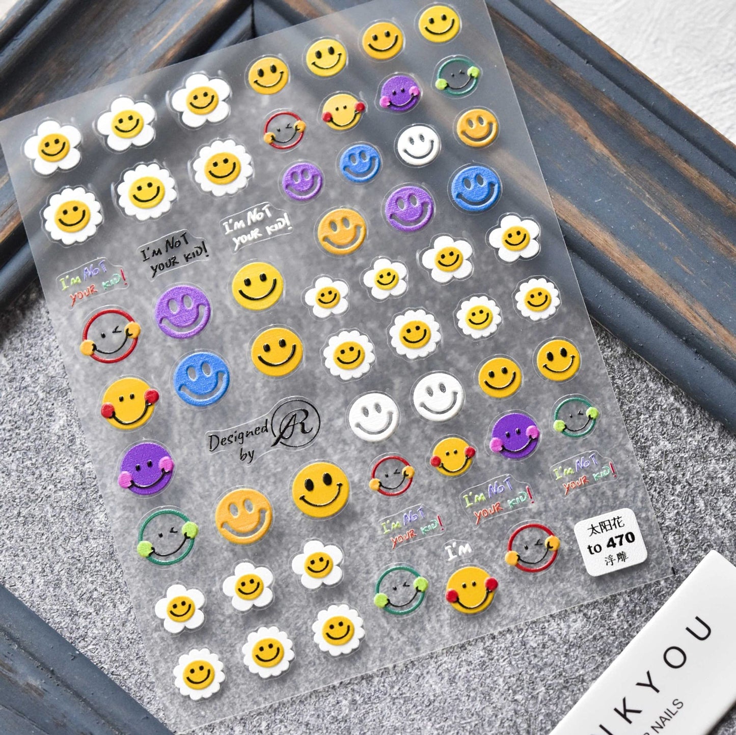 New Sunflower Nail Art Sticker Decals 5D Embossed, Summer Sun Happy Flower Rainbow Nail Art Decoration Sticker (3 Sheets) Beauty & Personal Care TPhaelay