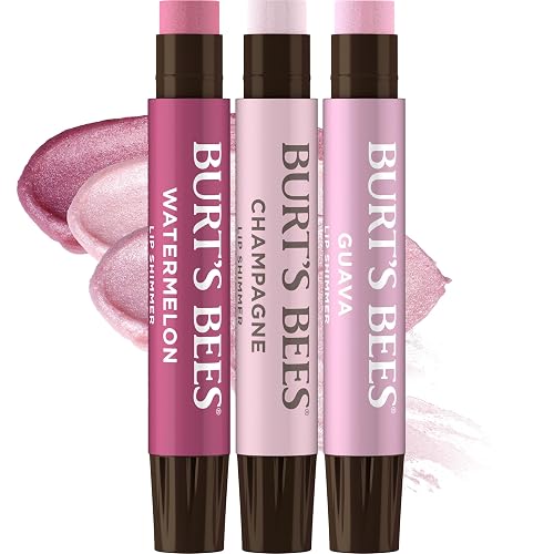 Burt's Bees Lip Shimmer Pink Collection, Tinted Lip Balm Stick, Moisturizing for All Day Hydration with Natural Glowy Pigmented Finish & Buildable Beauty & Personal Care Burt's Bees