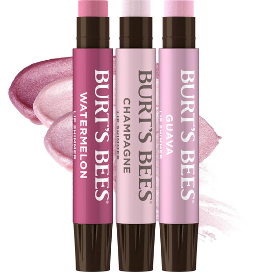 Burt's Bees Lip Shimmer Pink Collection, Tinted Lip Balm Stick, Moisturizing for All Day Hydration with Natural Glowy Pigmented Finish & Buildable Beauty & Personal Care Burt's Bees