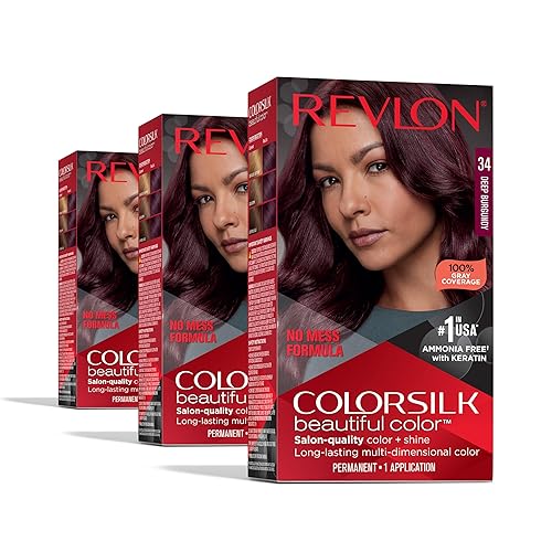 Revlon Colorsilk Beautiful Color Permanent Hair Color, (OLD VERSION) 34 Deep Burgundy (Pack of 3) Beauty & Personal Care REVLON