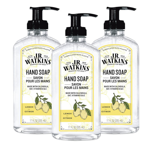 J.R. Watkins Gel Hand Soap, 3 Pack of 11 Fl Oz, Lemon Scent Beauty and Personal Care J.R. Watkins Default Title