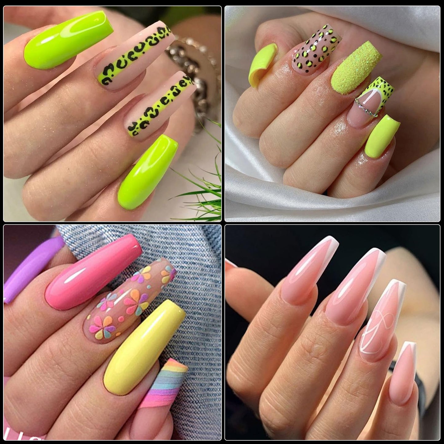 Cycullinyt 550pcs Coffin Soft Gel Nail Tips, 11 Sizes Medium Coffin Half Matte Nails Full Cover Acrylic Press on False Nail Tips No Trace Beauty & Personal Care Cycullinyt