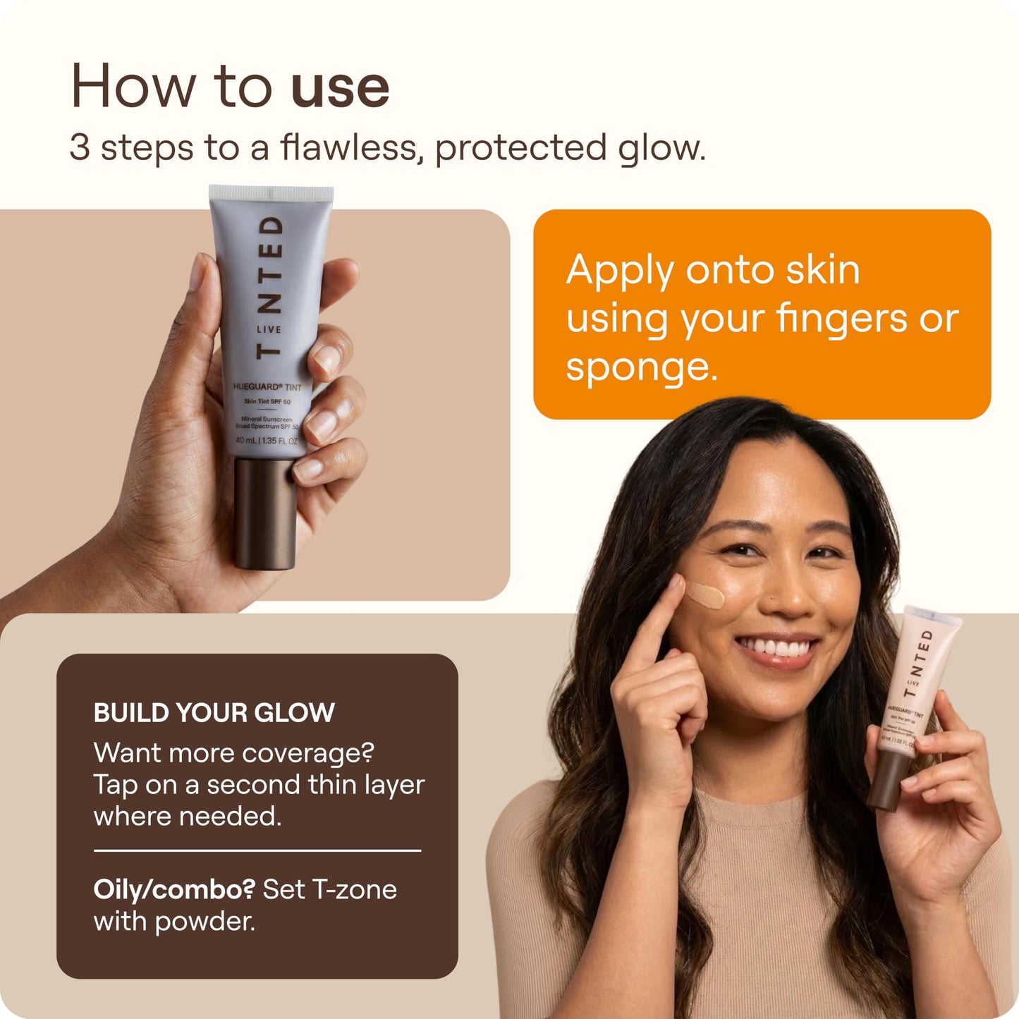Live Tinted Hueguard Tinted Sunscreen SPF 50 - Mineral Sunscreen for Face, Skin Tint with Buildable Coverage, Dewy Glow Finish, Hydrating, Vegan Beauty & Personal Care Live Tinted