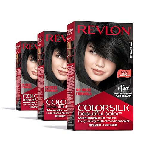 Revlon Colorsilk Beautiful Color Permanent Hair Color, (OLD VERSION) 11 Soft Black (Pack of 3) Beauty & Personal Care REVLON