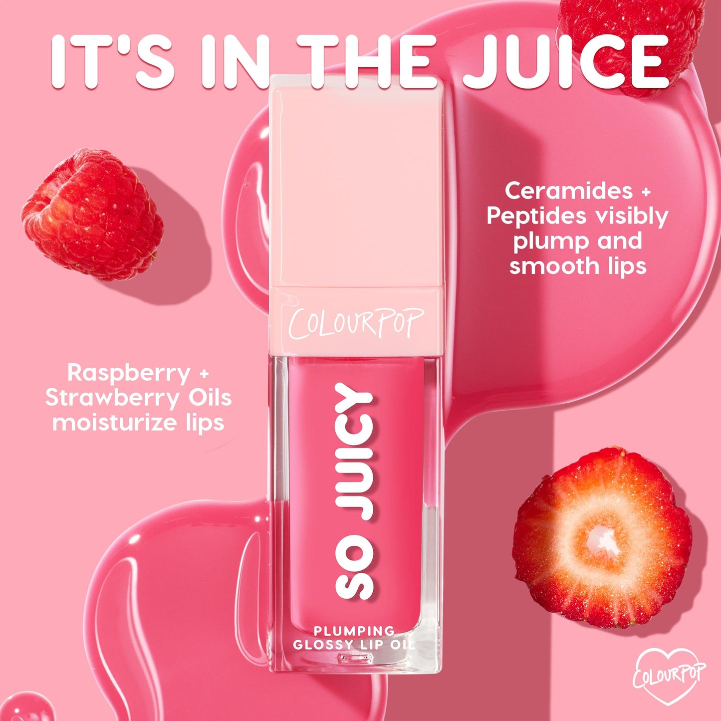 ColourPop So Juicy Plumping Glossy Lip Oil - Hydrating & Plumping Lip Oil with a Sheer Wash of Non-Sticky Color - Infused with Peptides, Ceramides Beauty & Personal Care ColourPop