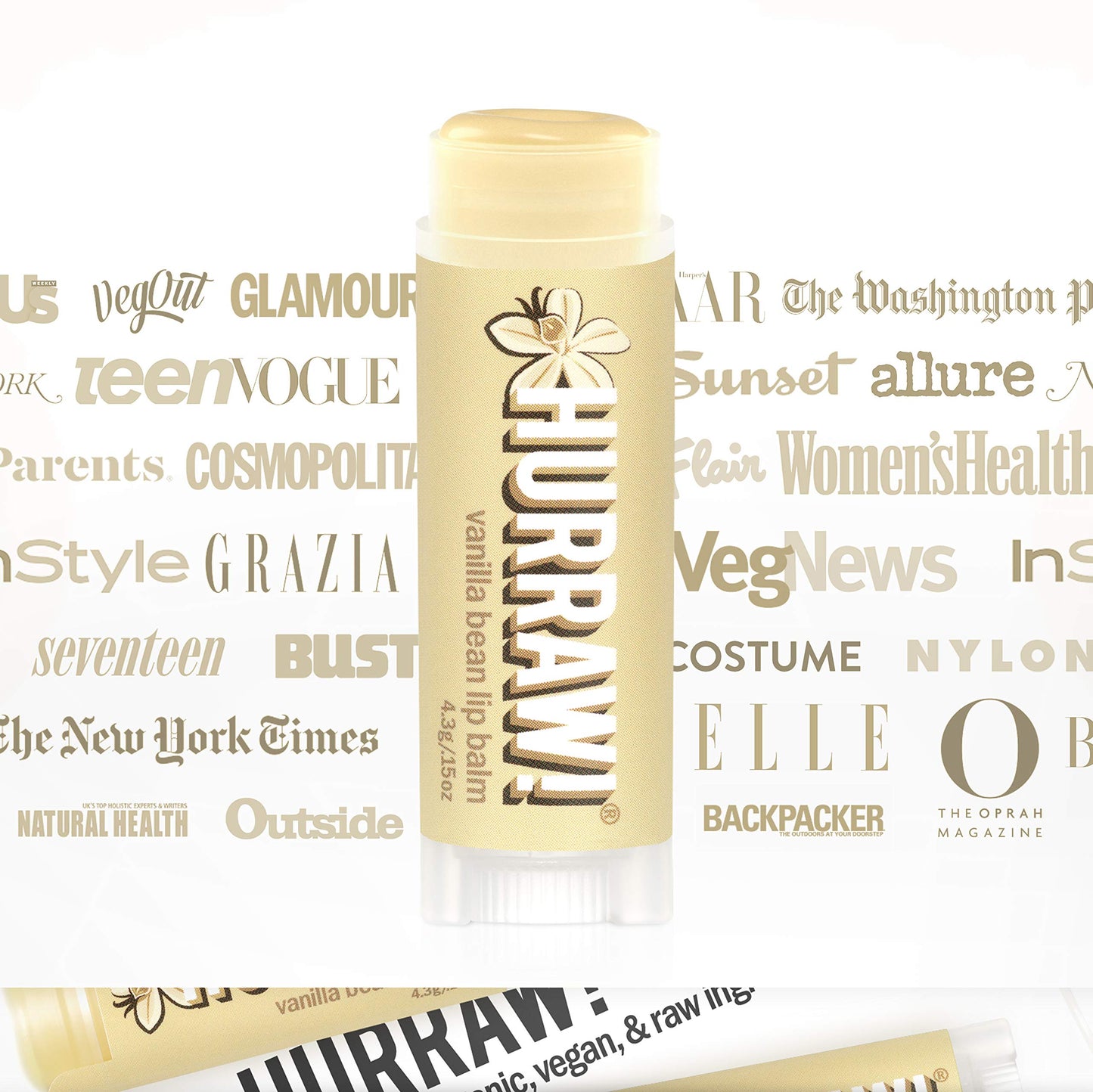 Hurraw! Vanilla Bean Lip Balm, 2 Pack: Organic, Certified Vegan, Cruelty and Gluten Free. Non-GMO, 100% Natural Ingredients. Bee, Shea, Soy and Palm Beauty & Personal Care HURRAW!