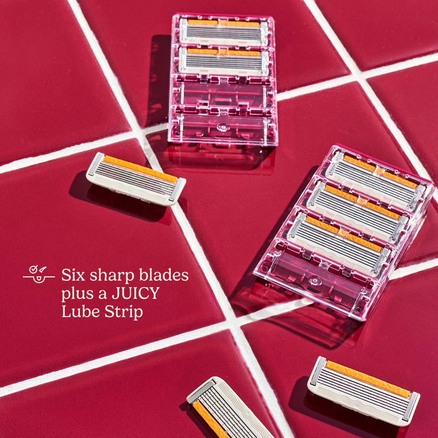 Dollar Shave Club For Women | 1 Maroon Wavy Grip Handle, 4 Razor Refills, 1 Shower Hanger | Razors for Women, Womens Razors for Shaving Beauty and Personal Care Dollar Shave Club