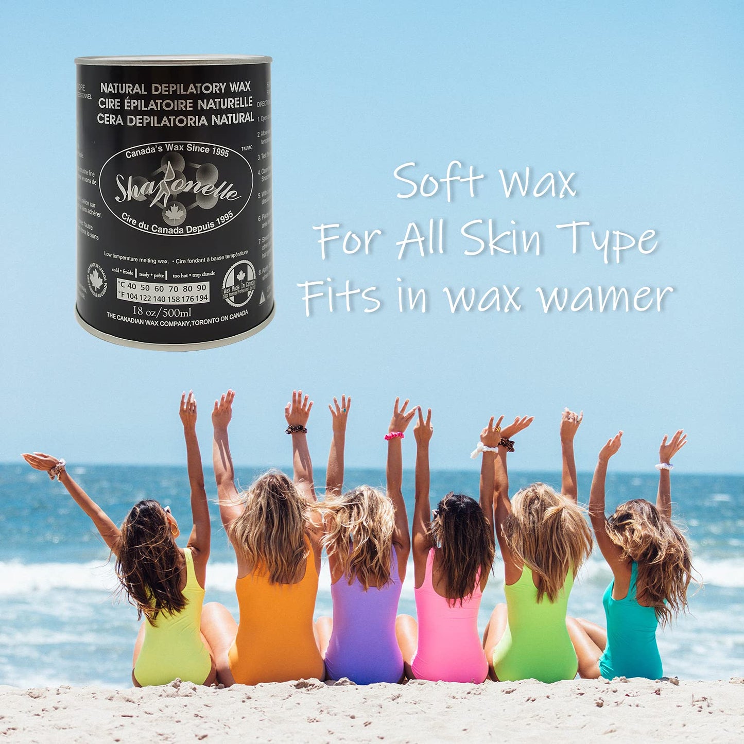 6PC Natural Soft Wax All Purpose Canned Wax for Sensitive Skin Canada-Made Melting Wax by Sharonelle Beauty and Personal Care Superhairpieces