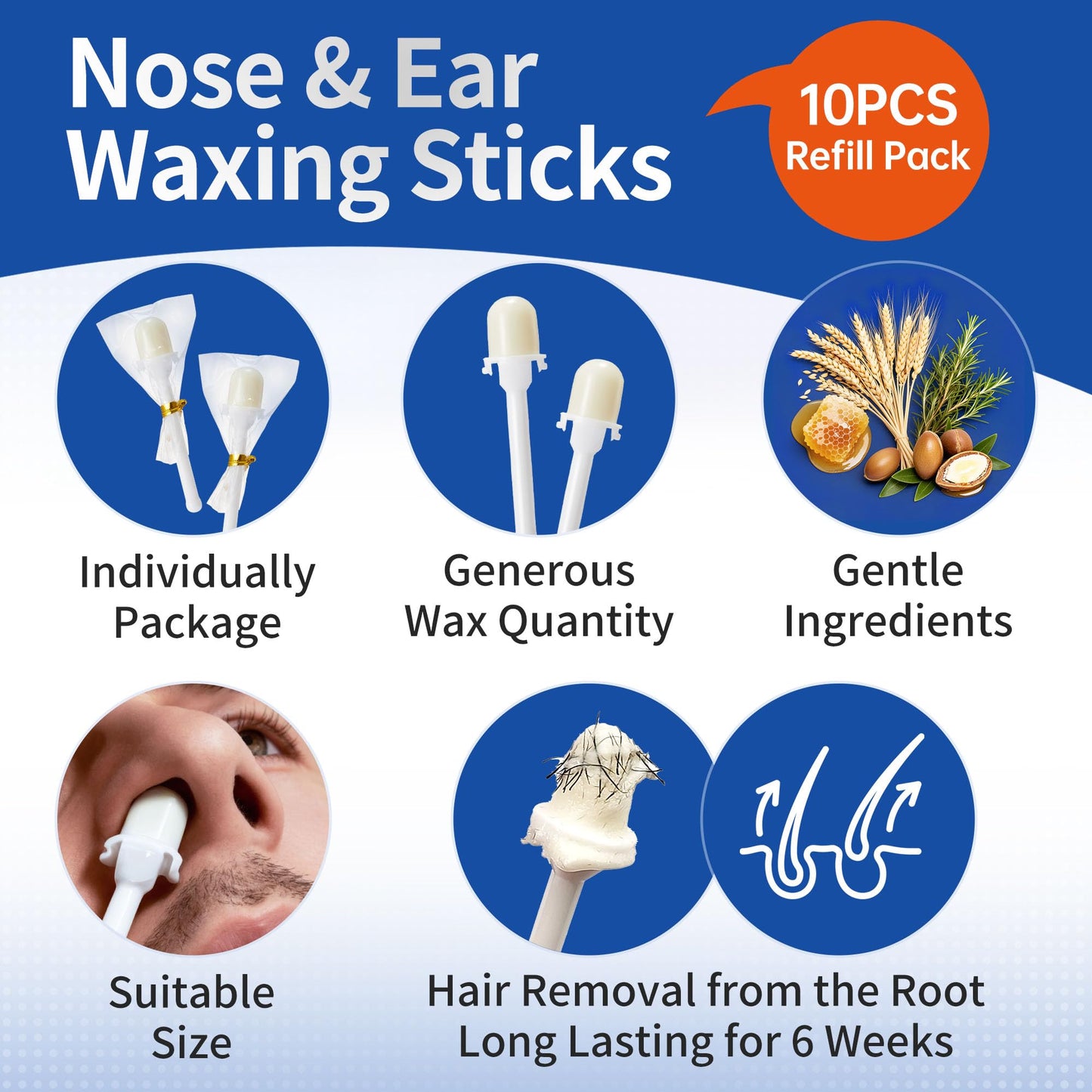 Beauty7 Nose Wax Sticks, 10 Wax Sticks Beauty and Personal Care Beauty7